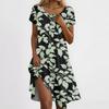 Women's Casual Short Sleeved Dress With Floral Print And Pocket Design And Pocket Design