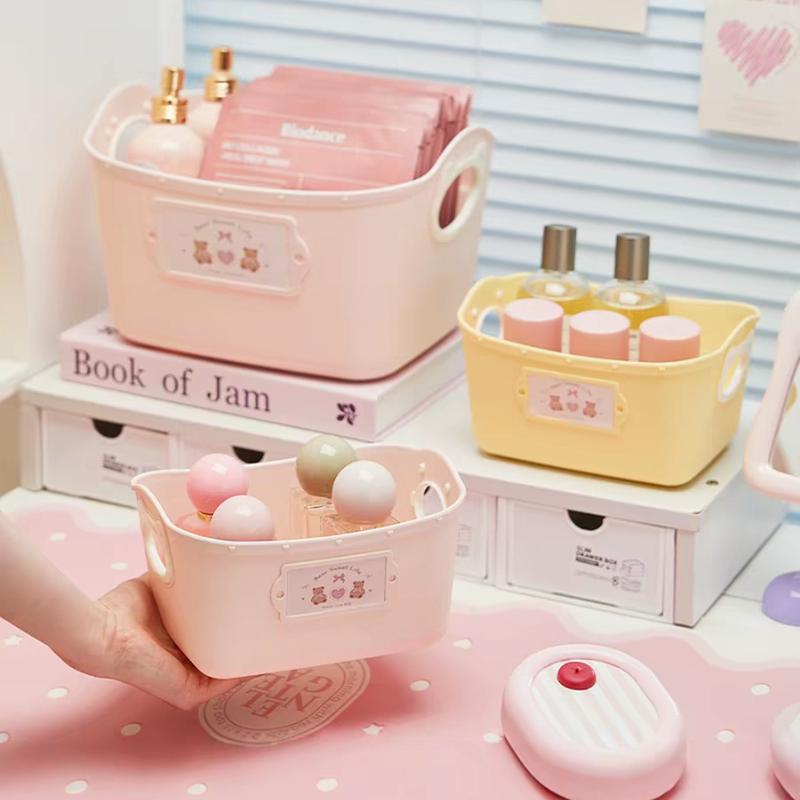 Cute Desktop Storage Box – Organizer for Office Stationery, Craft Supplies, Small Items, Cosmetics,  and Bathroom Essentials