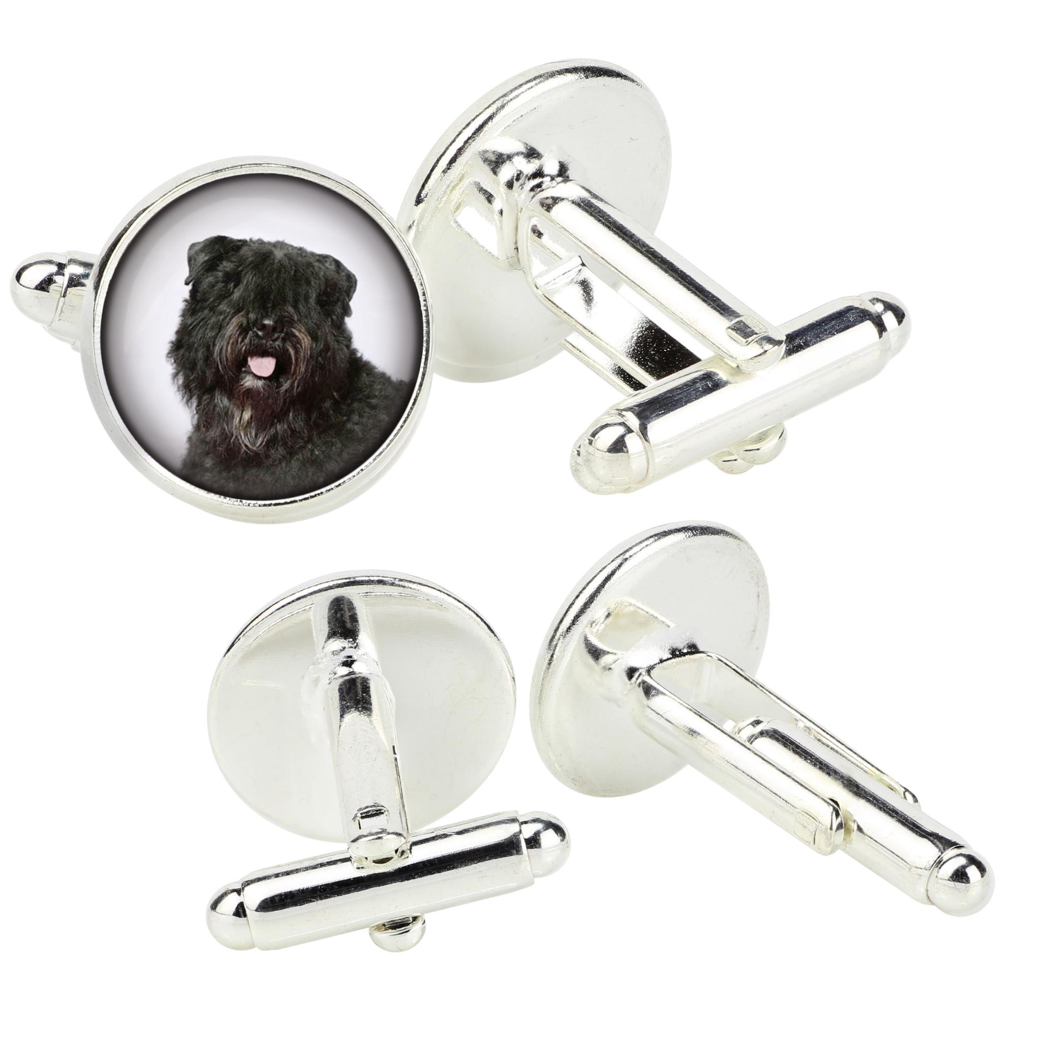 

Bouvier des Flandres, Flanders Cattle Dog - cufflinks in a box, handmade jewelry, product of the Art-Dog brand срібний
