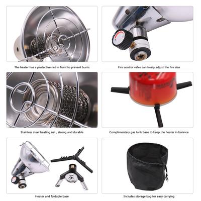 Portable Gas Heater Control Valve Gas Tank Holder Outdoor Camping Heating Stove with Support