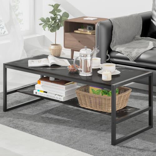 LunarLight Coffee Table, 100cm Wide, 45cm Deep, 38cm High, Perfect As a Center Table, Living Room Table, Coffee Table, or Desk, Compact Design, Adjust