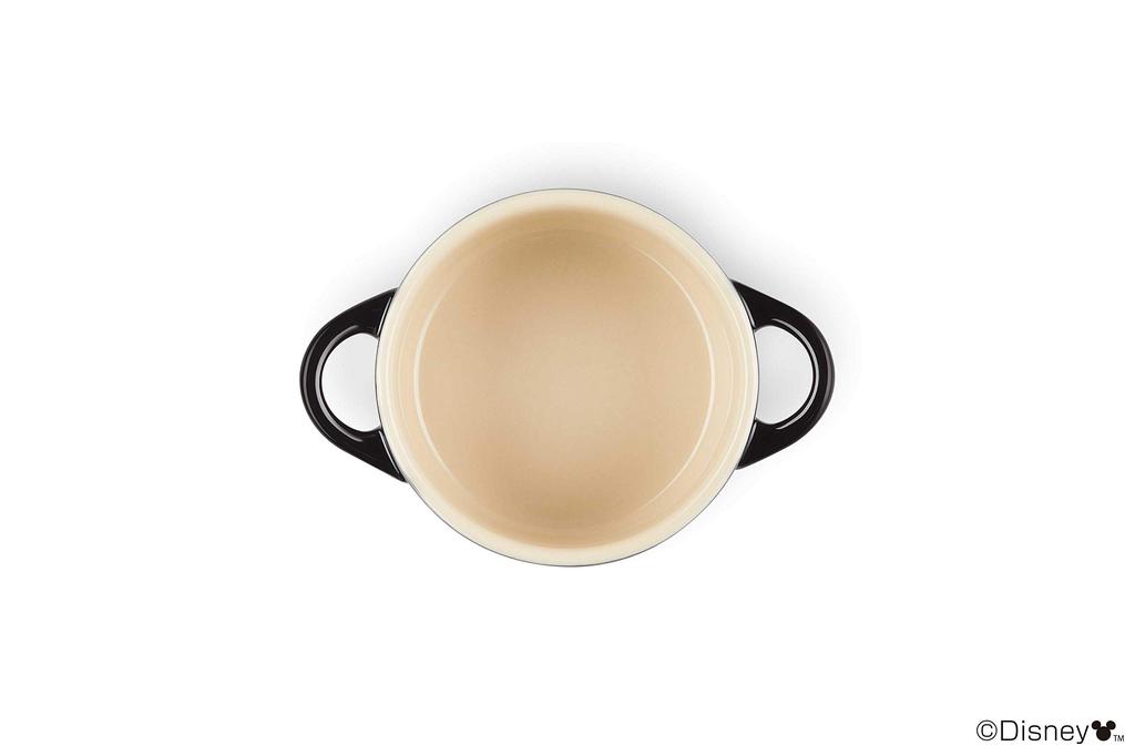 LE CREUSET Mini Cocotte, Mickey Mouse, Shiny Black, Heat and Cold Resistant, Microwave and Oven Safe [Official Japanese Product]