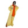 Women's 2024 Loose Long Sleeve Shirt and Slit Wide Leg Pants Set