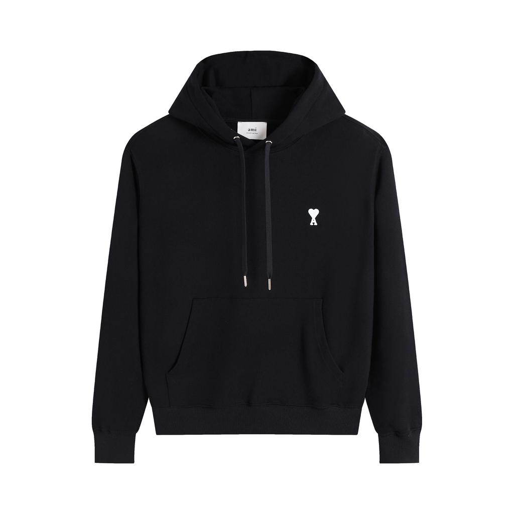 AMI 2025 Autunno e Inverno Nuova Felpa con Cappuccio Ricamata di Alta Qualità in Cotone, Felpa con Cappuccio, Maglione per Coppia
