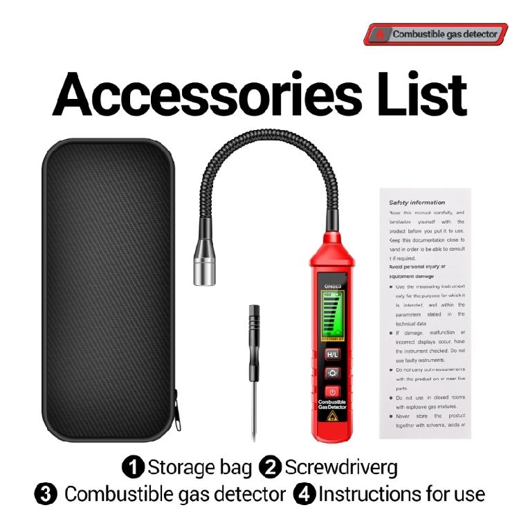 Combustible Gas Leak Detector 300-1000PPM Flexible Portable Natural Gas Detector