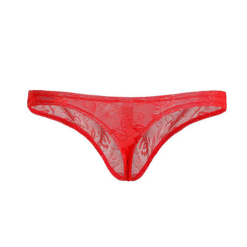 Men's Sexy Lace Thong - Low Waist, Breathable & Elastic C505