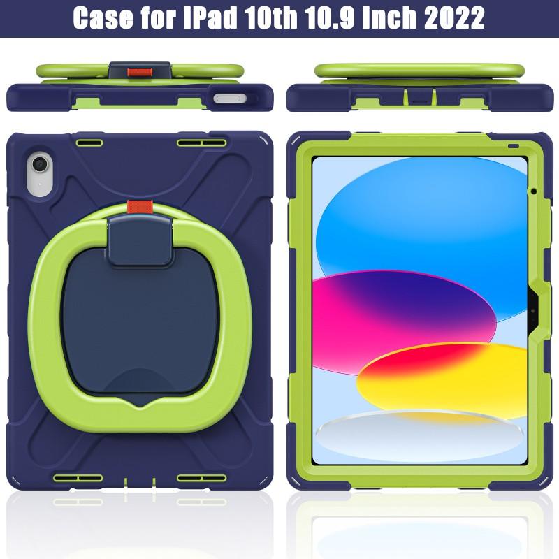Silicone Kids Tablet Stand Case IPad 10th Gen Shockproof Full Coverage With Built-in Kickstand