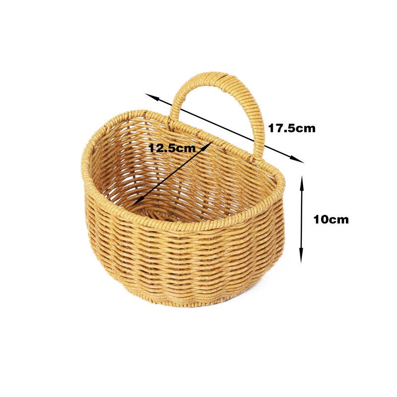 Imitation Rattan Wall-Mounted Basket for Storage & Decor