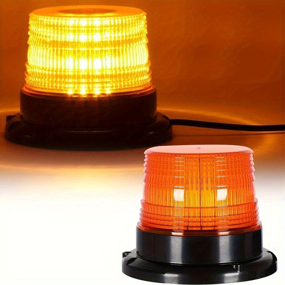 12V LED Car Warning Light Magnetic Mount LED Strobe Light School Bus Forklift