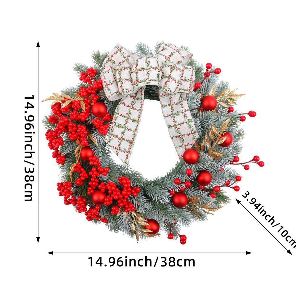 Large Artificial Christmas Wreath with Berries Bow Window Door Hanging Wreath Wedding Decor
