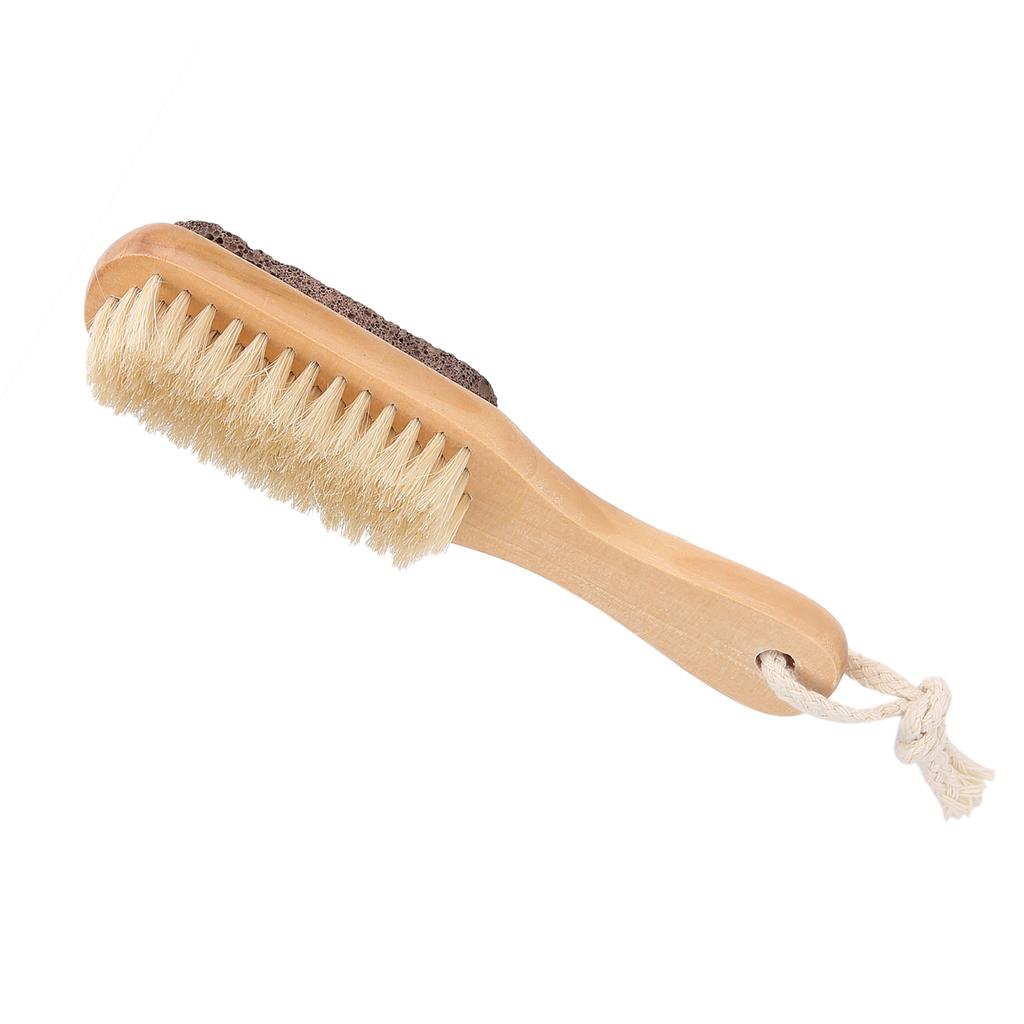 Wooden Foot Bristle Brush Pumice Stone Foot Callus Remover Double Sided Foot Scrubber