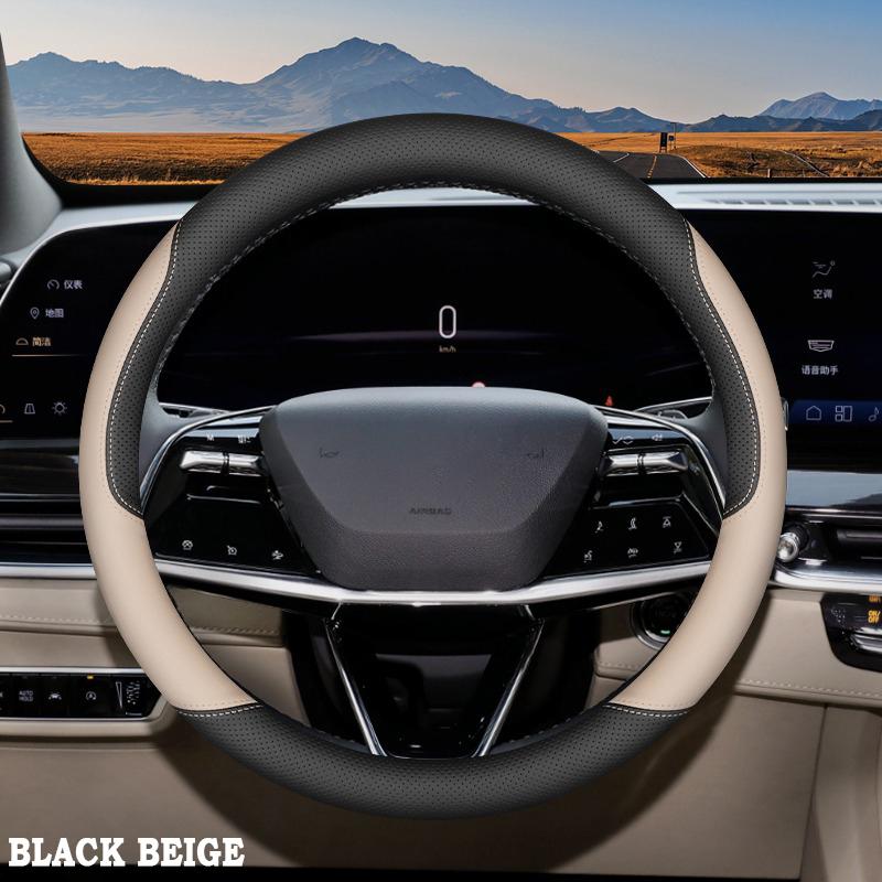 

High Leather Braid on Car Auto Steering Wheel Cover Wrap for Cadillac XT5 2016 2017 2018 2019 - 2026 O Type Comfortable non slip