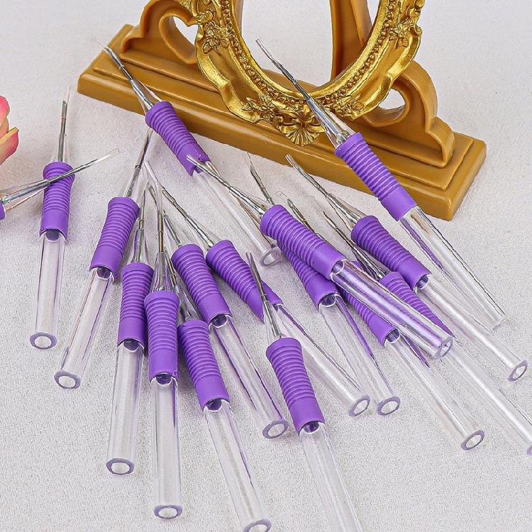 5Pieces ABS Embroidery Pen with Needle Threader Punching Needle Set for Embroidery Sewing Art Craft Embellishment