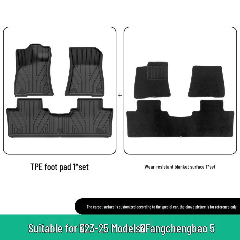 Eco-Friendly TPE Floor, Trunk, and Seat Back Mats for 2023-2025 Fangchengbao 5 Models