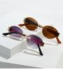 Trendy Oval Frame Metal Sunglasses 9521 - European & American Style
