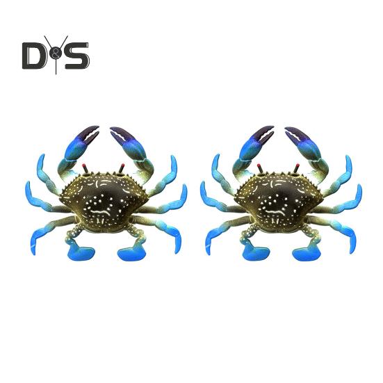2Pcs 8CM/10G Soft Crab Lure Floating Bionic Crab Bait Colorful TPR Artificial Bait Saltwater Freshwater Fishing Accessories