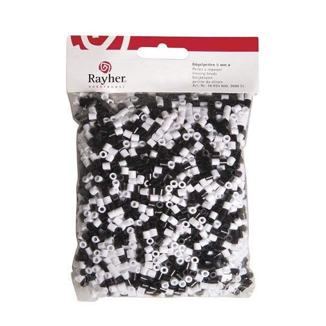 Perles à repasser - RAYHER - 3000 pièces - Noir et Blanc - 5mm - Mixte