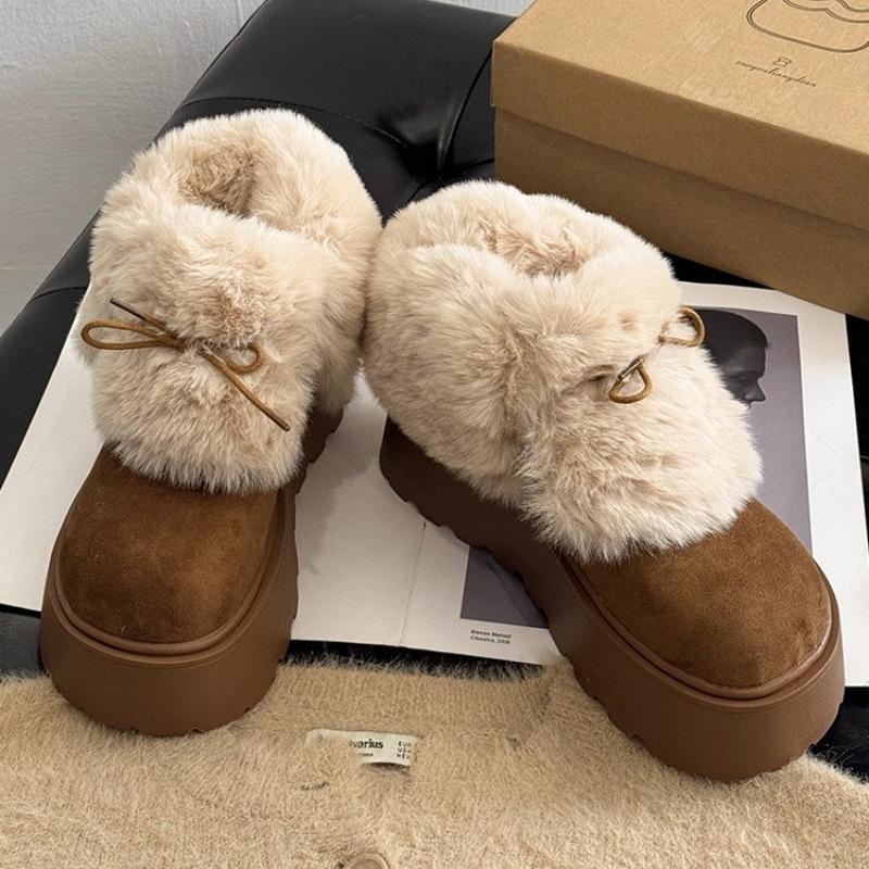Thick-soled heightening and velvet to keep warm two wear snow boots women s new winter thickened plush outer cotton shoes 40 верблюд 4900₽