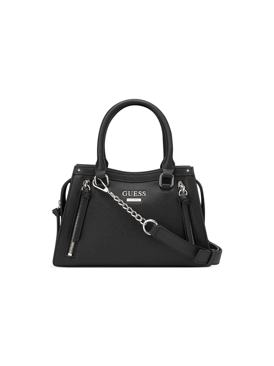 

Guess Wrenley Small Black Satchel, Women s,