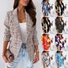 New Autumn Winter Long Sleeve Double-Breasted Printed Blazer Jacket 2025 Fashion Printed Suit Jacket