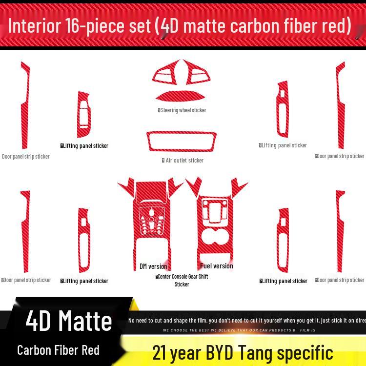 BYD Tang 21-24 Carbon Fiber Interior Anti-Kick Stickers