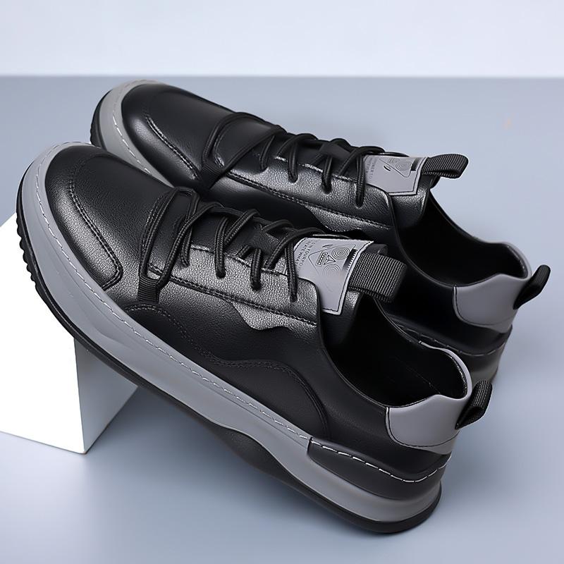 Hot Selling New Men's Genuine Leather Casual Shoes Spring Autumn Thick Soled Wear-resistant Men's Outdoor Hiking Shoes Trendy