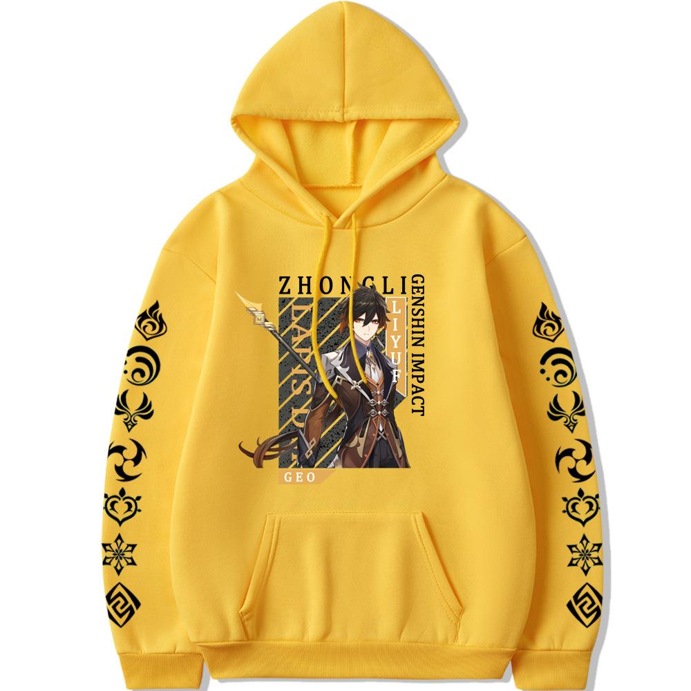 

Genshin Impact Zhongli, мужские толстовки с капюшоном в стиле аниме, уличная одежда с графическим рисунком, женские зимние пуловеры, спортивный костюм, одежда для пар 4XL