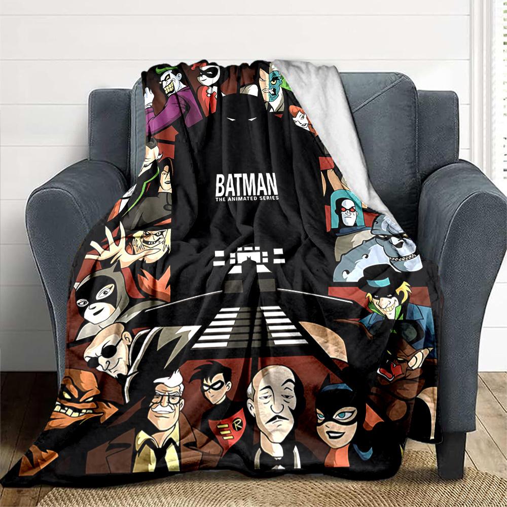 1 Stück Batman Zeichentrickserie Flanell-Kuscheldecke Leicht Weich Warm Ganzjahresdecke für Sofa, Bett, Reisen, L1028159