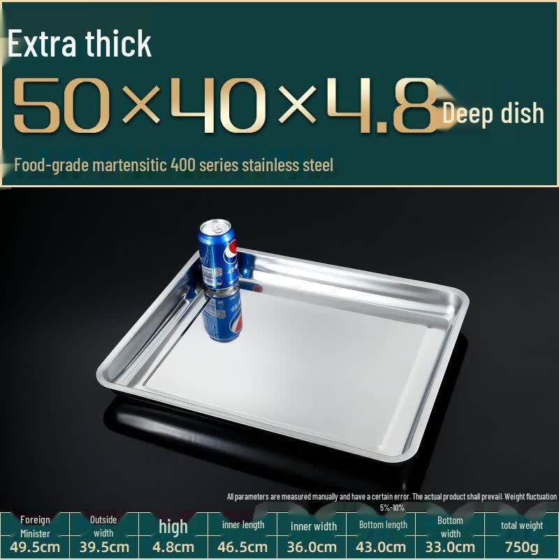 LIEI Commercial 304 Stainless Steel Rectangular Tray