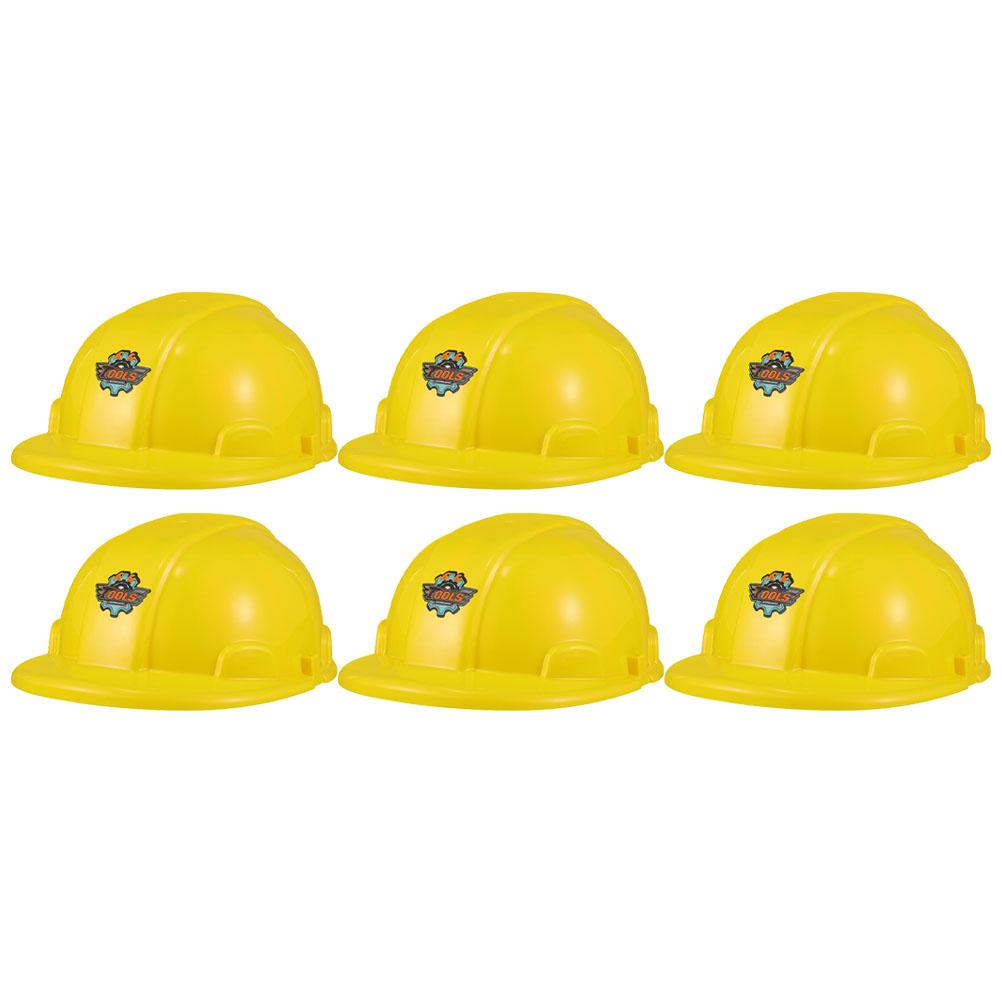 6 Pcs Engineering Safety Toy For Plastic Construction Party Hat Building Plaything Toddler Gift Festive Supplies Role Play