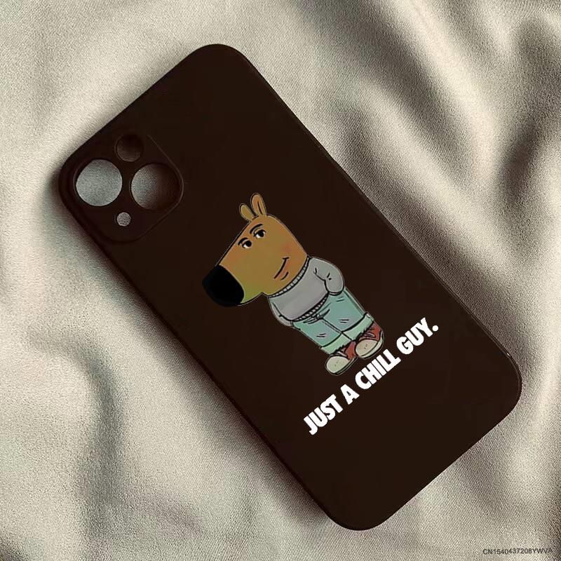 

Cartoon I m Just A Chill Guy Phone Case For iPhone 16 15 14 13 12 11 Pro Max XS X XR 7 8 SE Dog Soft Silicone Cover Funda iPhone 12 Mini