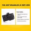 Rear License Plate Holder Bracket with Light for Jeep Wrangler JK JKU Black Car Tag Mounting Frame Exterior Accessories Replacement