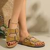 Aphixta Yellow Buckle Slippers Women Summer Beach Shoes Sewing Open Toe Outdoor Big Size 42 Luxury Flip Flop Cork Footbed Slides