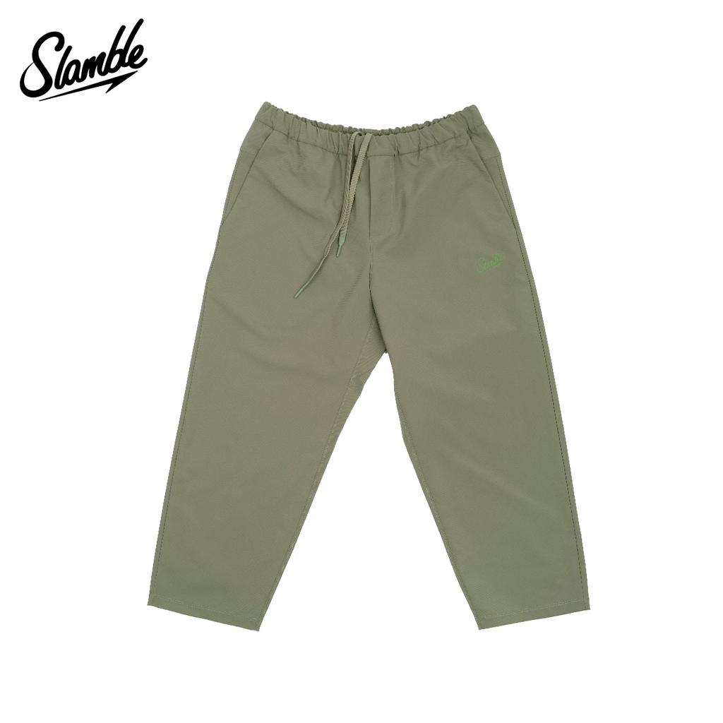 Slamble Fitness Loose Letters Pure Color Cropped Pants