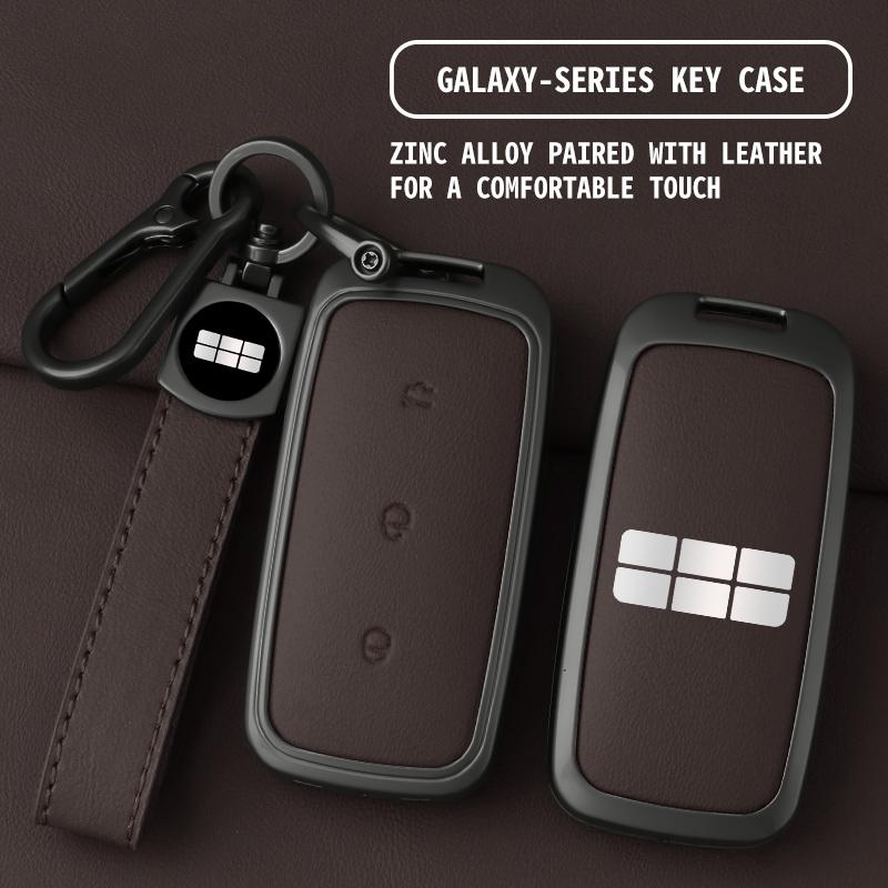 Metall Leder Auto Schlüsselhülle Abdeckung Für Geely Ex5 Galaxy E5 Proton E.Mas 7 Schutzschale Halter Schlüsselanhänger Zubehör