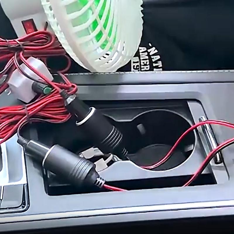12V 24V 15A Car Lighter Socket Splitter Extension Power Cable With Safety Switches LED Indicators 15A Fuse Protections