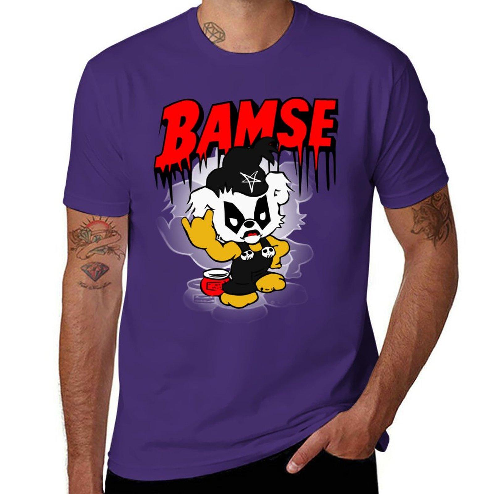 

Нова Чорна Металева Футболка Bamse світшот чорна футболка тренувальні футболки для чоловіків S