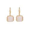 Chinese Court Style Bamboo Leaf Stud Earrings with White Jade for Women - Retro Dangle Design