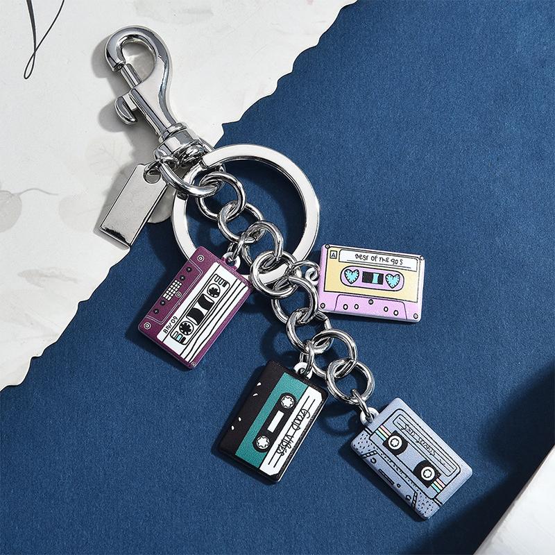 Vintage Cassette Tape Keychain Retro 90S 80S Accessories For Women Girls Backpack Purse Charms
