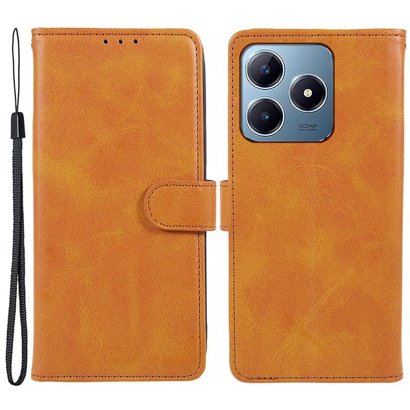 For Realme Note 60x 4G/C63 4G/C61 4G Case Leather Calf Texture Phone Cover Cash and Card Holder Wallet