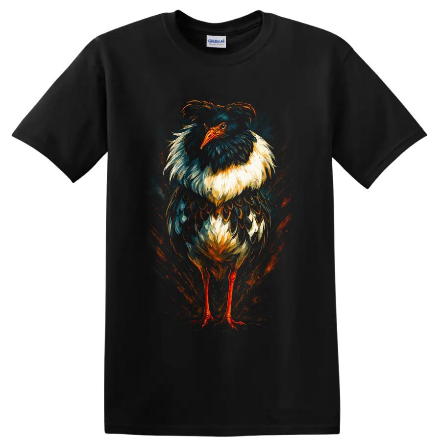 Secretary Bird T Shirt Dramatic Colorful Wildlife Art Graphic Tee Bold Gift Idea
