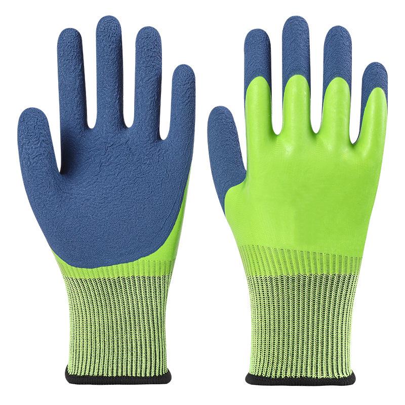 Tide-Chasing Wear-Resistant Waterproof Latex Work Gloves - Non-Slip, Ideal for Construction.