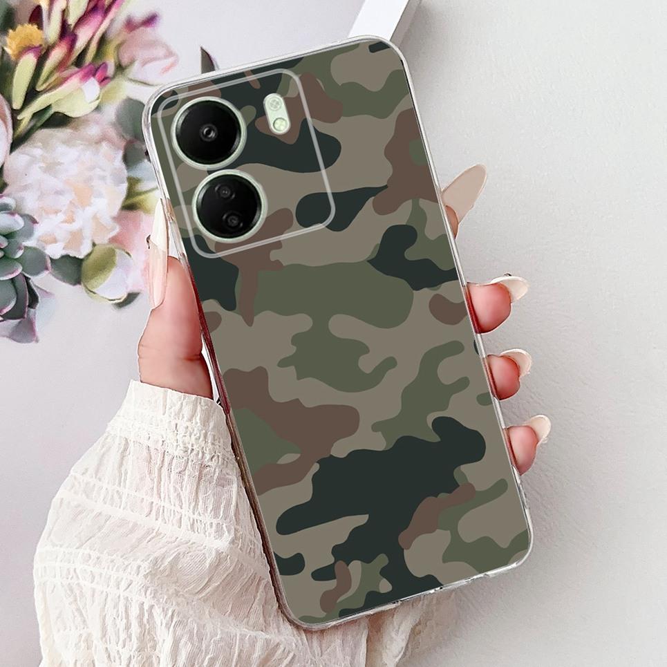 Cool Style Tiger Dragon Pattern Phone Case For Xiaomi Redmi 13c 4G 13c 5G Redmi13 Clear Soft Silicone TPU Back Cover Transparent