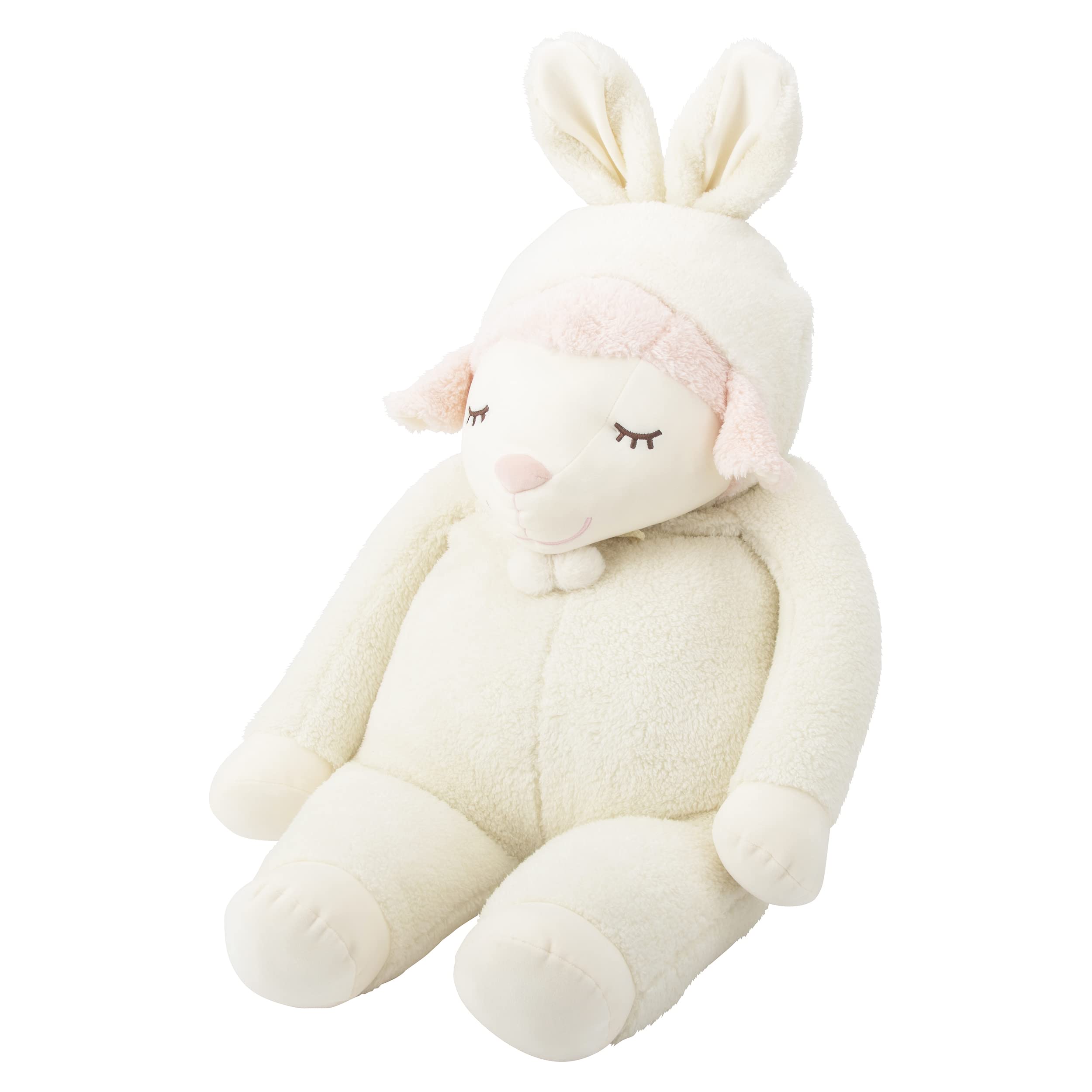Livheart Body Pillow, Maple Sheep, Animal Food Maple, Ivory, Big Size (Approx. 90cm), Cute and Fluffy, 97001-12