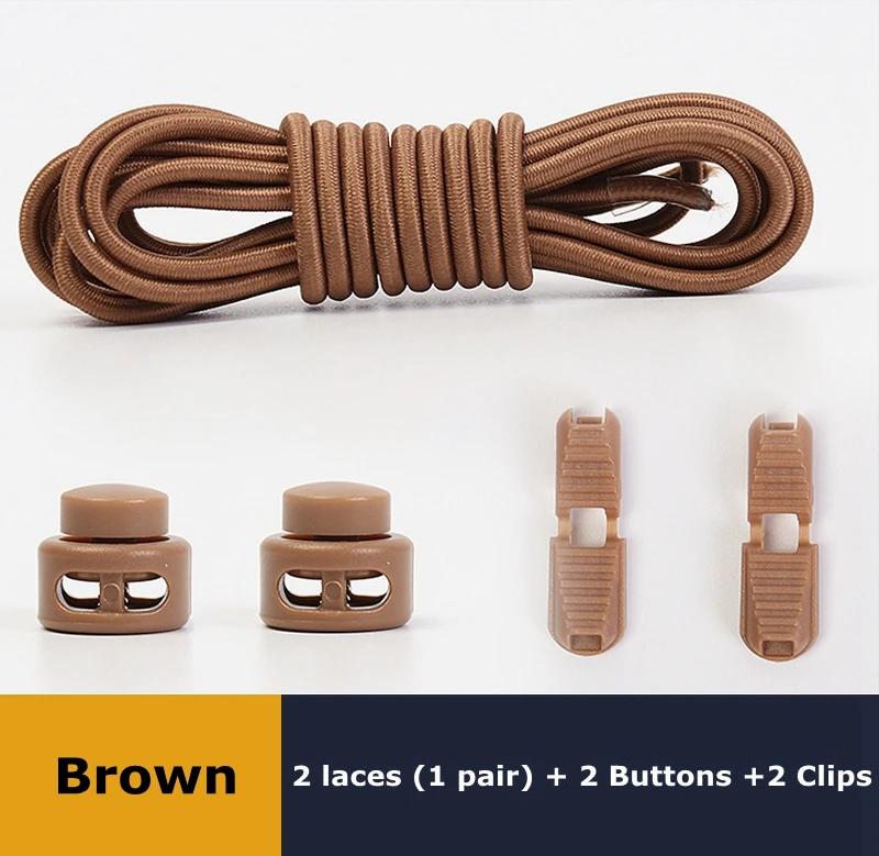 No Tie Shoe Laces Suitable for All Shoes Round Spring Lock Elastic Shoelaces Quick Wear in 1 Second Hiking Sports Lazy Shoelace