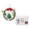 Creative DIY Christmas Wreath with LED Light Handmade Christmas Garland Hanging Pendant Party Decor Artificial Wreath