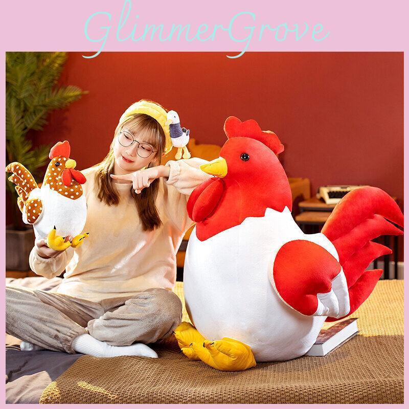 Toy Plush Rooster Chicken Stuffed Animal Doll Bedroom Decorations Gift Kids