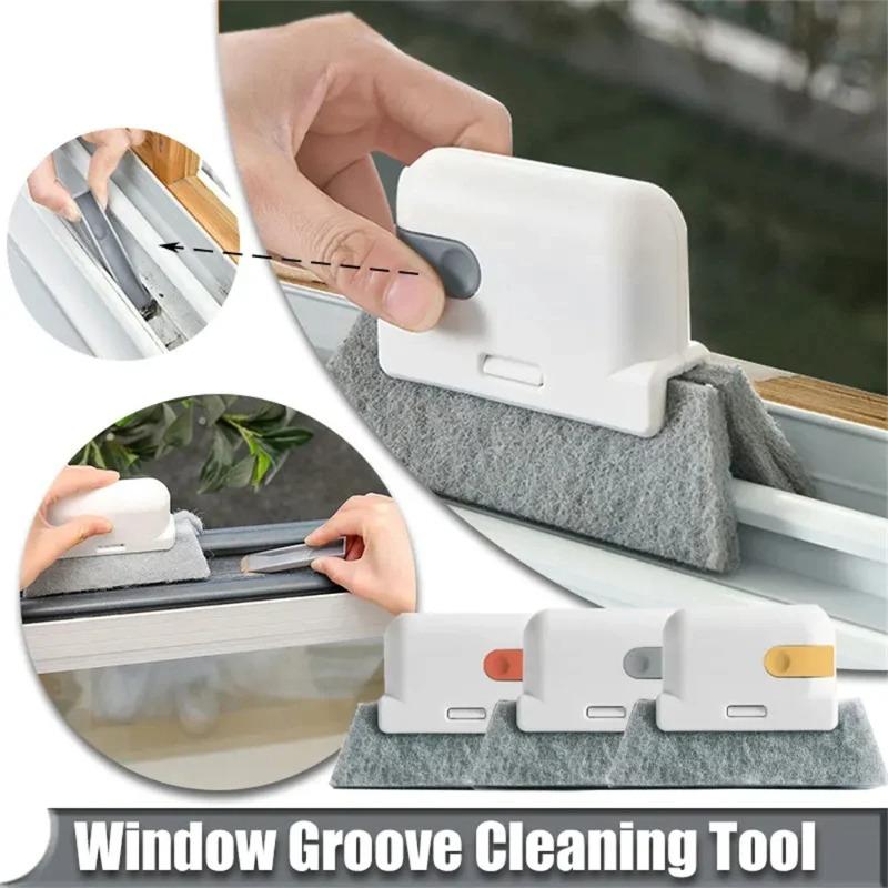 Window Cleaning Brush Windowsill Groove Deadend Cabinet Crevice Brush with Replace Head Household Multifunctional Cleaning Tools