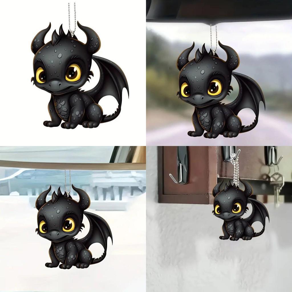 Fun Dragon Black Acrylic Hanging Decoration For Personalized Accessories Car