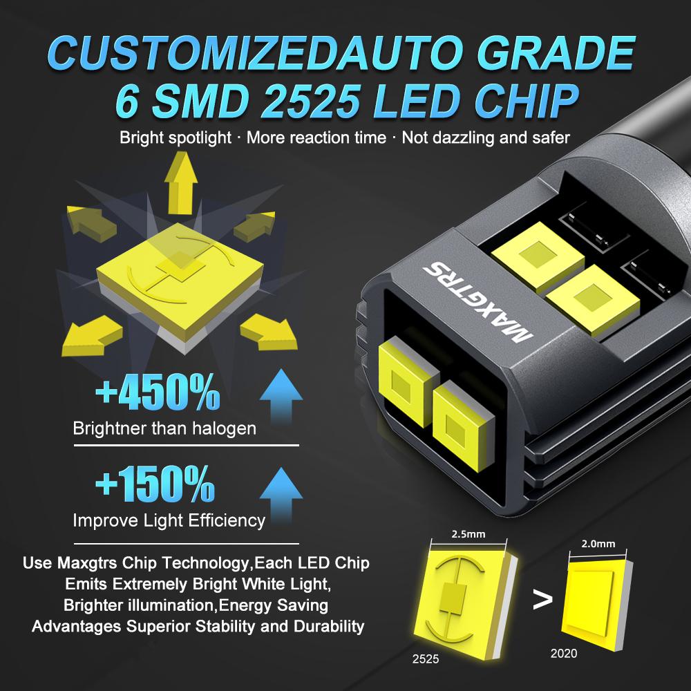MAXGTRS 2x Super Bright T10 LED W5W 2020 Chips Car Side Interior Lights 194 168 Auto White/Yellow/Red Parking Marker Dome Lamps